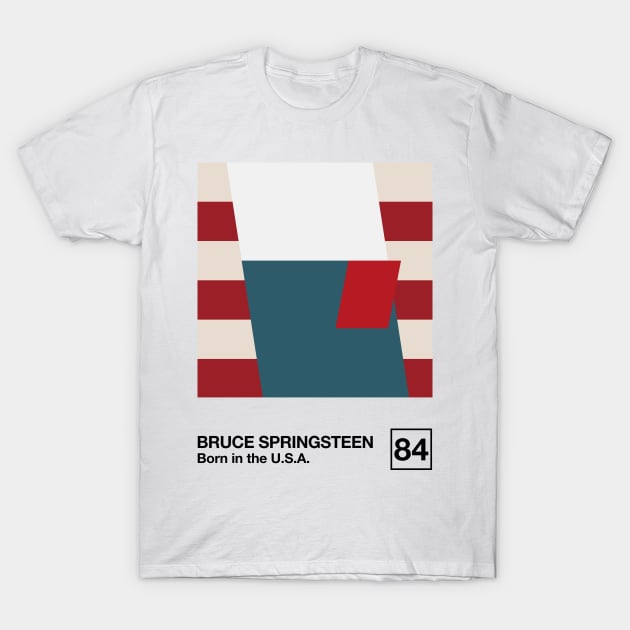 Born in the USA / Minimalist Style Graphic Artwork Design T-Shirt by saudade